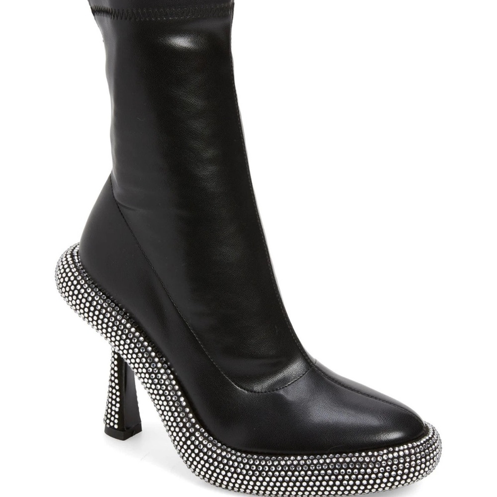 HOT DEAL 🔥🔥🥵🥵 NWT- AZALEA WANG MAE Boots Elegant Black Rhinestone-Women's Boots. - Picture 2 of 15